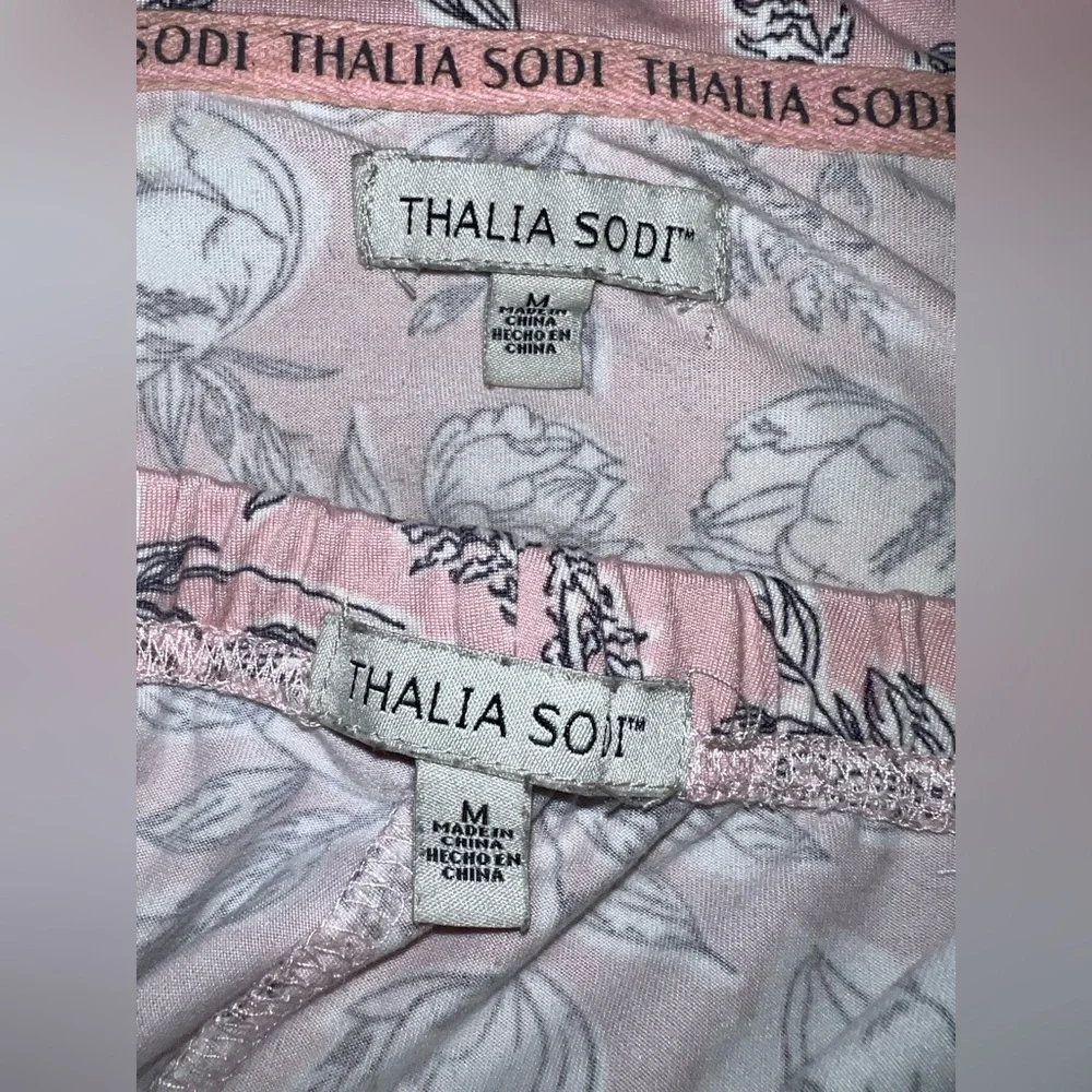 Thalia Sodi 2 piece pink floral pajama pants set lightweight women’s M - Picture 5 of 5
